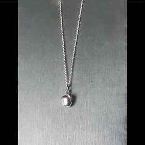 Apple Pendant Charm Necklace Sterling Silver